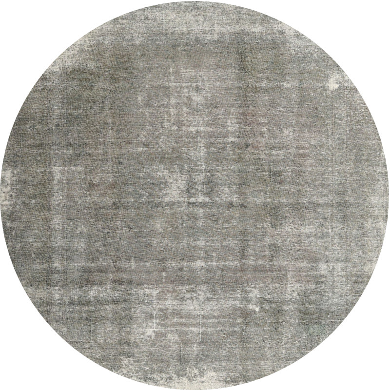 Tapis gris / noir, Rond 5 pi