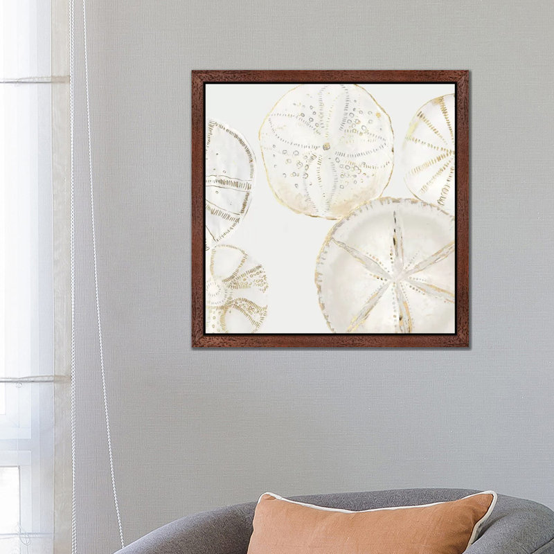 'Sea Patterns I' by Aimee Wilson - Floater Frame Graphic Art Print on Canvas, Brown Framed, 45.72 cm H x 45.72 cm W