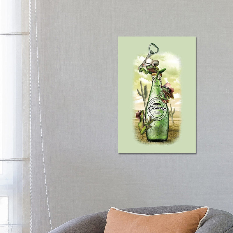 Thirsty Frogs by Adam Lawless - Wrapped Canvas Painting, 66.04 cm H x 45.72 cm W x 1.91 cm D