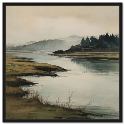 «Hazy Highlands I», reproduction d'art sur toile encadrée par Art Remedy, cadre noir, 12 x 12