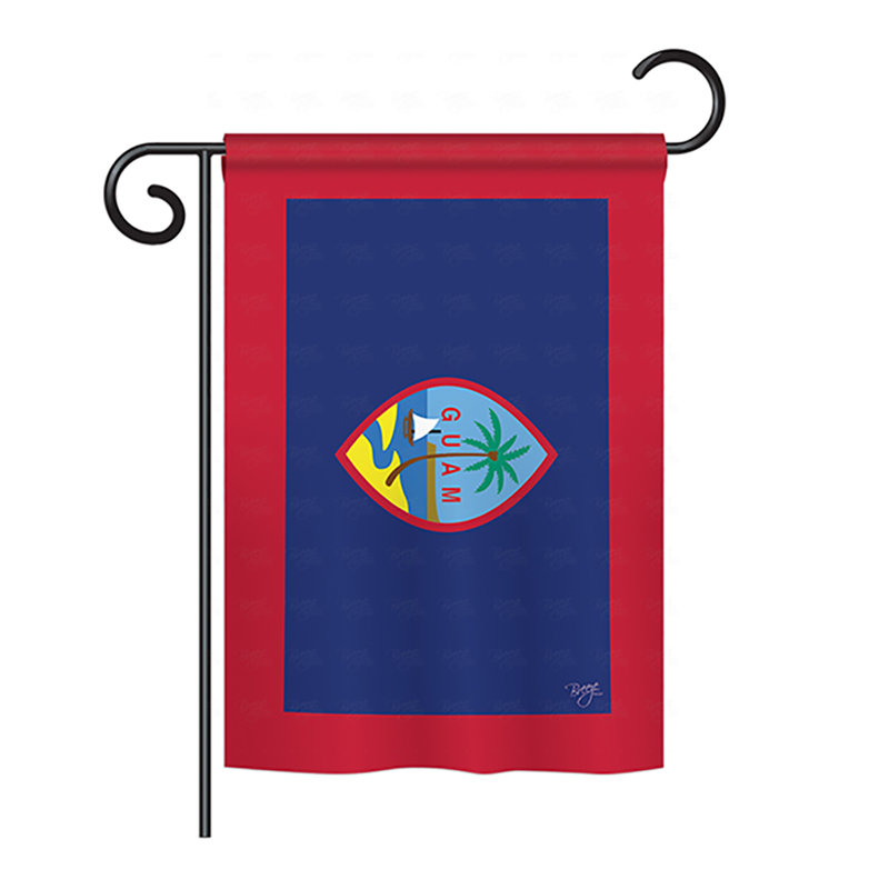 Drapeau maison en polyester 2 côtés guam, H 40 po x l 28 po