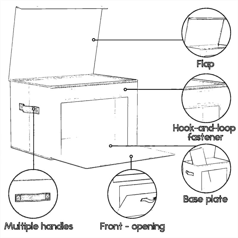 Front Opening Large Storage Bins with Lids, Fabric Closet Organizer with Handles, Collapsible Stackable Boxes, Decorative Basket for Home, Dorm, or Office, 6 Pack, Beige