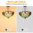3-light Tiffany Glass Semi Flush Mount With Bulbs Included