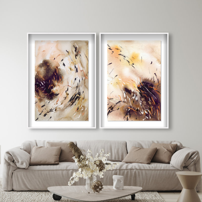 Floating Autumn Set Set by Oliver Gal, 51"H x 35"W, White Shadowbox