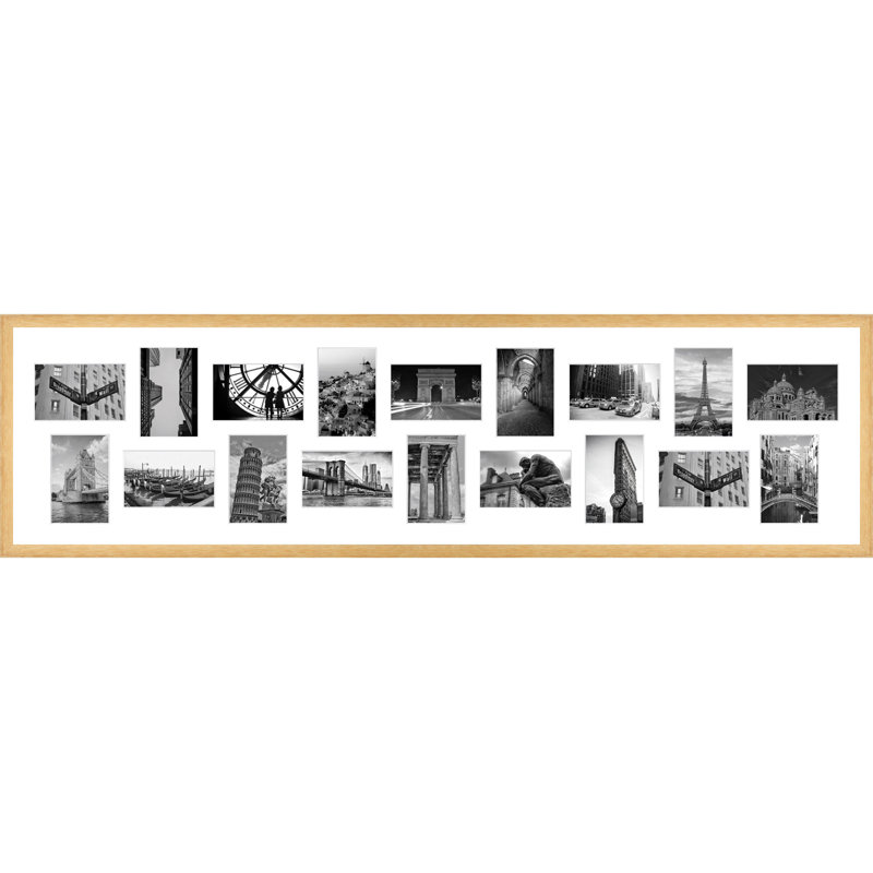 Kuwan Wood Collage Frame, Natural Brown, 9cm  x 13 cm