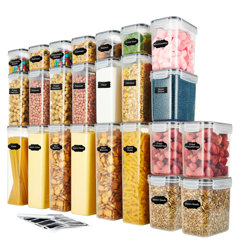 Kitchen Details Large Size Plastic Airtight Cereal Container with Scooper -  10x 5.1x 10.8