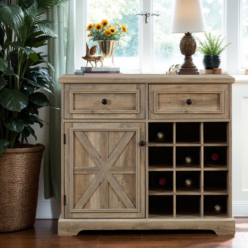 Kimana 39.38'' Bar Cabinet, Gray