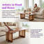 Rattan Solid Wood Rectangular Coffee Table