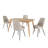 Fairfield Mid-Century Modern Tapered Dining Set, Chenille Fabric, 59" Dining Table And 4 Chairs-1487477759-1487477754