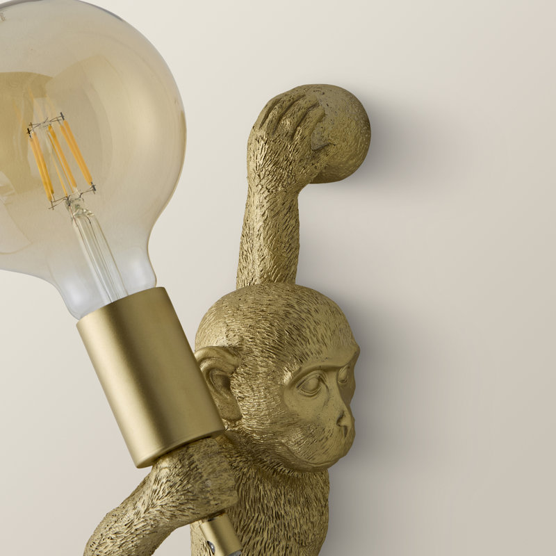Dover Plastic Plug-in Armed Sconce, Gold, No