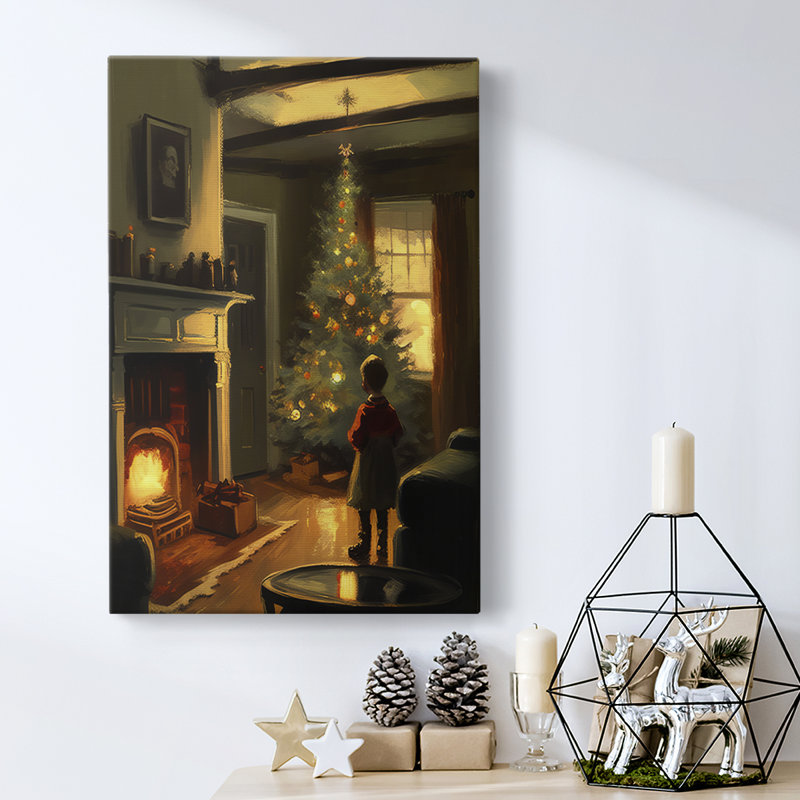 Art des Fêtes de Noël - Toile tendue avec châssis DCVI, H 18 po x l 12 po