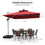 Parasol carré à éclairage solaire à DEL 10 pi x 10 pi Dermott, rouge-1213945614
