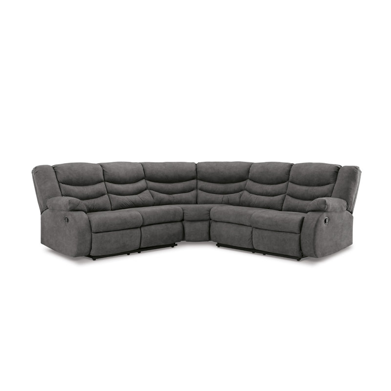 Canapé modulaire inclinable 2 pièces Pio, Similicuir gris ardoise