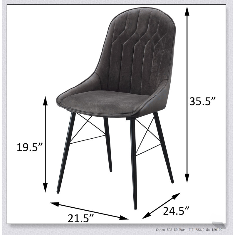 Élégantes chaises de salle à manger à dossier capitonné gris et noir (ensemble de 2) pour des sièges élégants et confortables