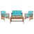 Natural Frame/Aqua Cushion