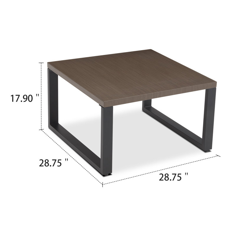 Nazime Square Metal Outdoor Coffee Table , 28.75'' in. W 28.75'' in. D, Brown
