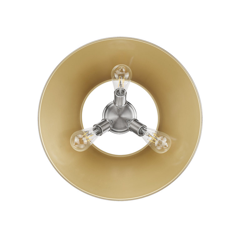 Plafonnier encastré 3 lumières Weatherford, Étain, Bronze champagne brossé