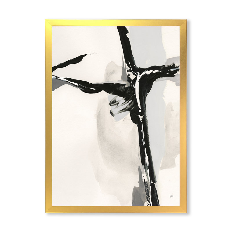 « abstract neutral ii »-image image sur toile, Cadre doré, H 20 po x l 12 po x P 1po