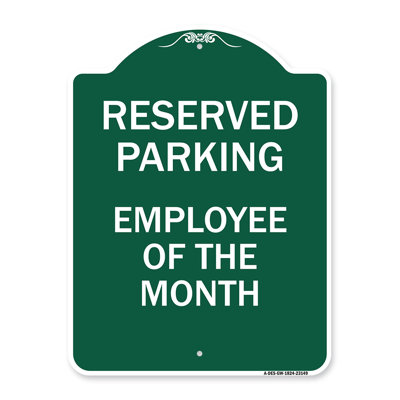 Signmission Designer Series Sign - Reserved Parking - Employee Of The Month | Black & Gold 18" X 24" Heavy-Gauge Aluminum Architectural Sign | Protect Your Business & Municipality | Made In The USA