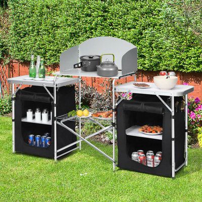 Table de camping pliante avec rangement