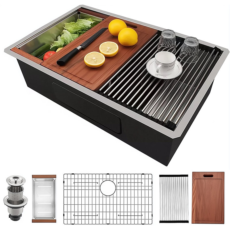 Évier de cuisine 33 encastrable 33 po - Évier de cuisine encastrable 33 po x 19 po en acier inoxydable de calibre 18