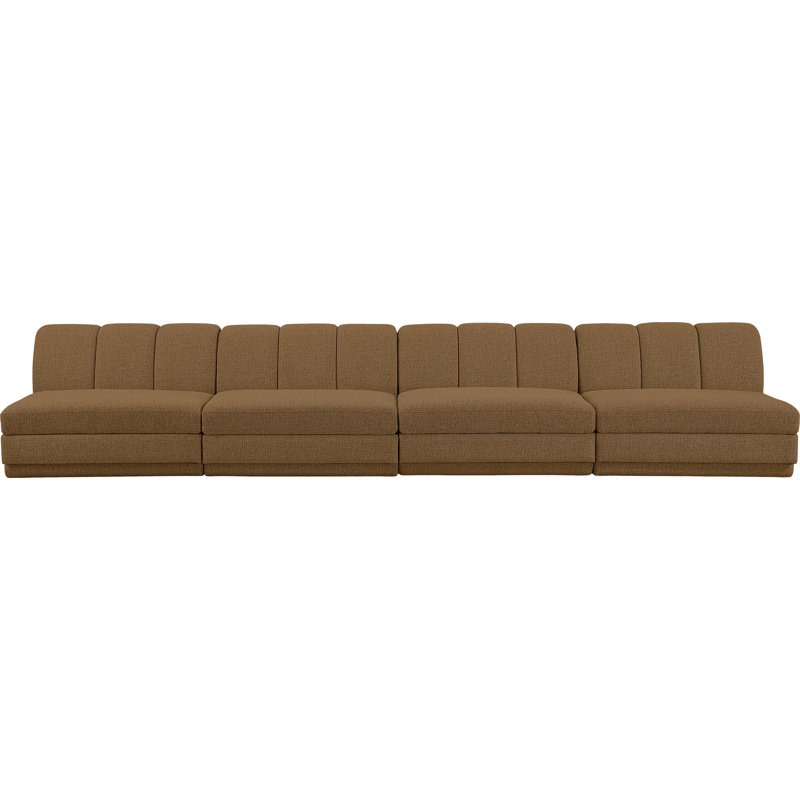 Tissu Chiquita rembourré 4 pièces Canapé modulaire, Brun