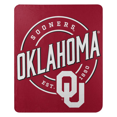 Northwest Ncaa Oklahoma Fleece Throw Blanket, College Sports Fan Decor, 50x60 Inches In White;red