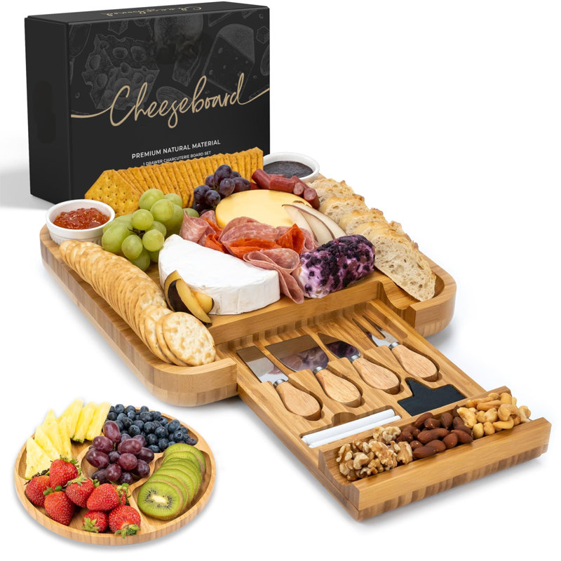 Ensemble de planches à fromage en bambou Charcuterie