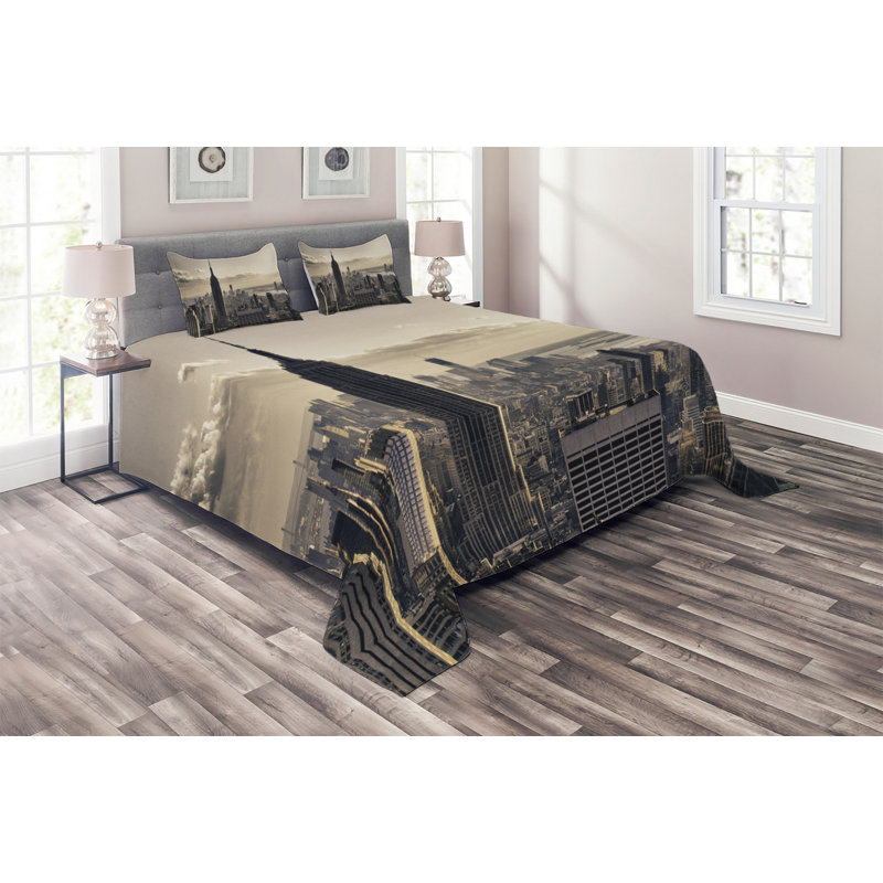 Modern & Contemporary Polyester Coverlet, King Bedspread + 2 Shams