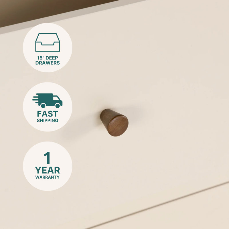 Central Park 3 - Drawer Dresser, Almond Milk/Walnut