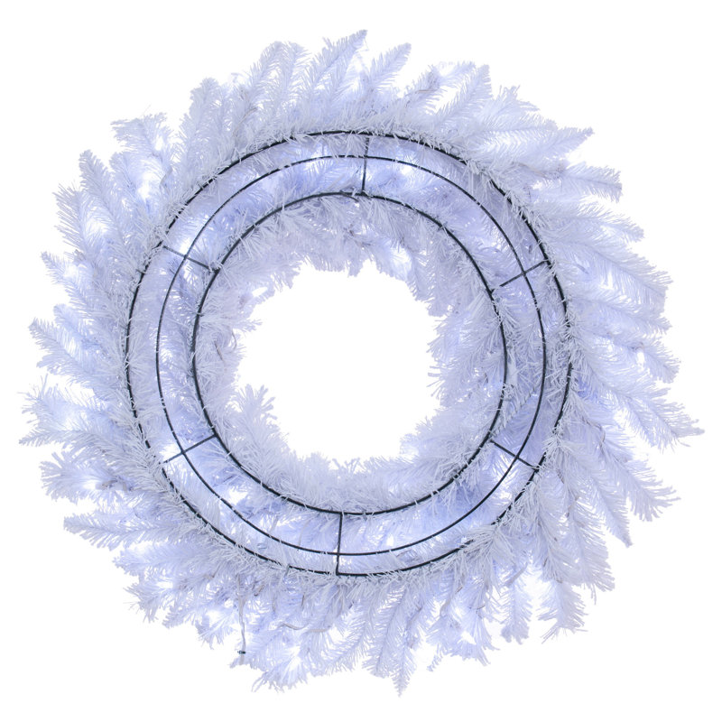 Flocked PVC Wreath, 24" H x 24" W