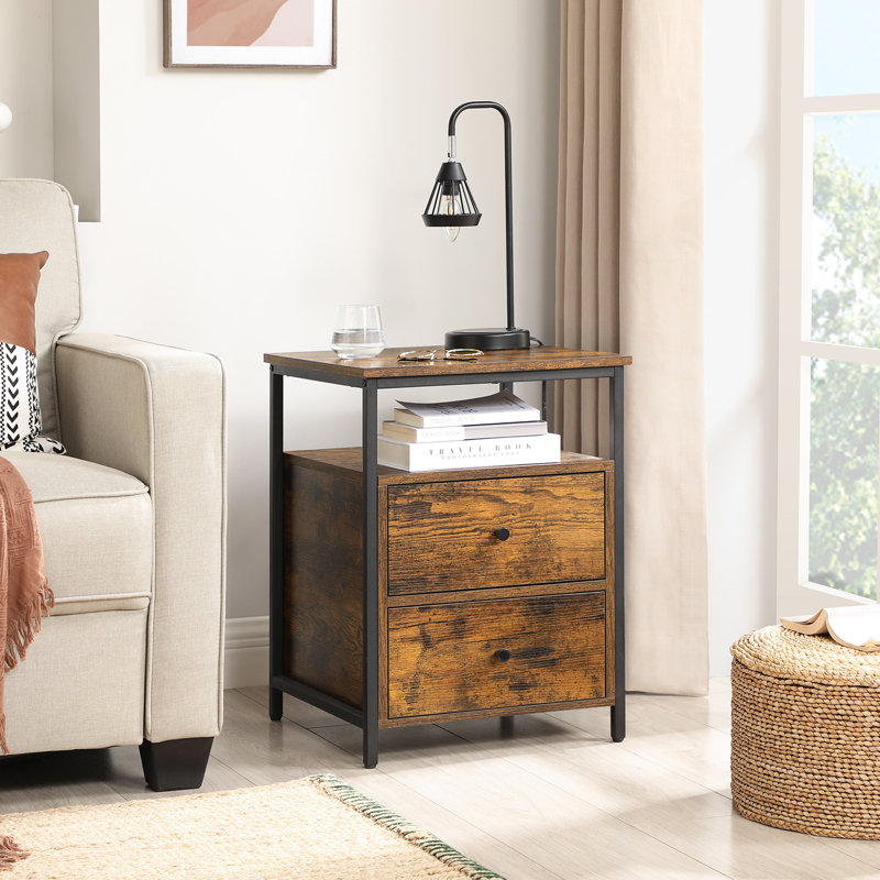 Agit 45 cm W Steel Bedside Table