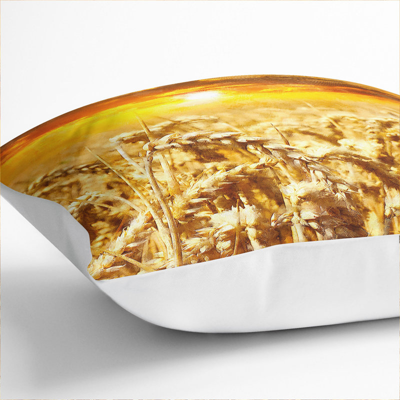 Wheat Field at Sunset Scatter Cushion, White, 40cm H x 40cm W x 15cm D
