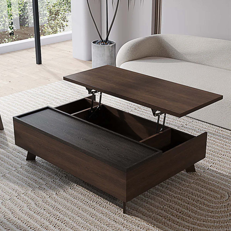 Table basse à 5 pieds avec rangement Hermleigh, H 14,1 po x L 43,3 po x l 27,5 po