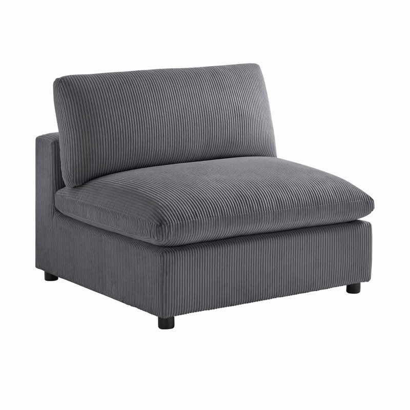 Fauteuil sans accoudoirs pour le salon, la chambre à coucher, Gris anthracite