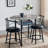 Moronta 3 Piece Dining Table Set with Cobblestone Top - Breakfast Table with 2 Chairs - 2 Seat Dining Table Set for Small Spaces - Round Table Set with Faux Marble Top-1385711450