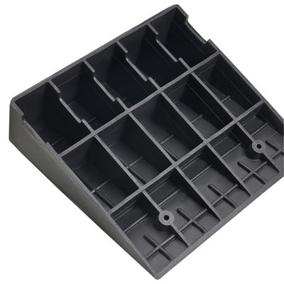 Rampe d'accès pour rampe d'accès, capacité de charge de 7 000 lb, rampe de pont robuste à hauteur d'élévation avec réservoir de drainage pour fauteuils roulants, poussettes, motos, voitures, tondeuses à gazon et remorques, paquet de 2