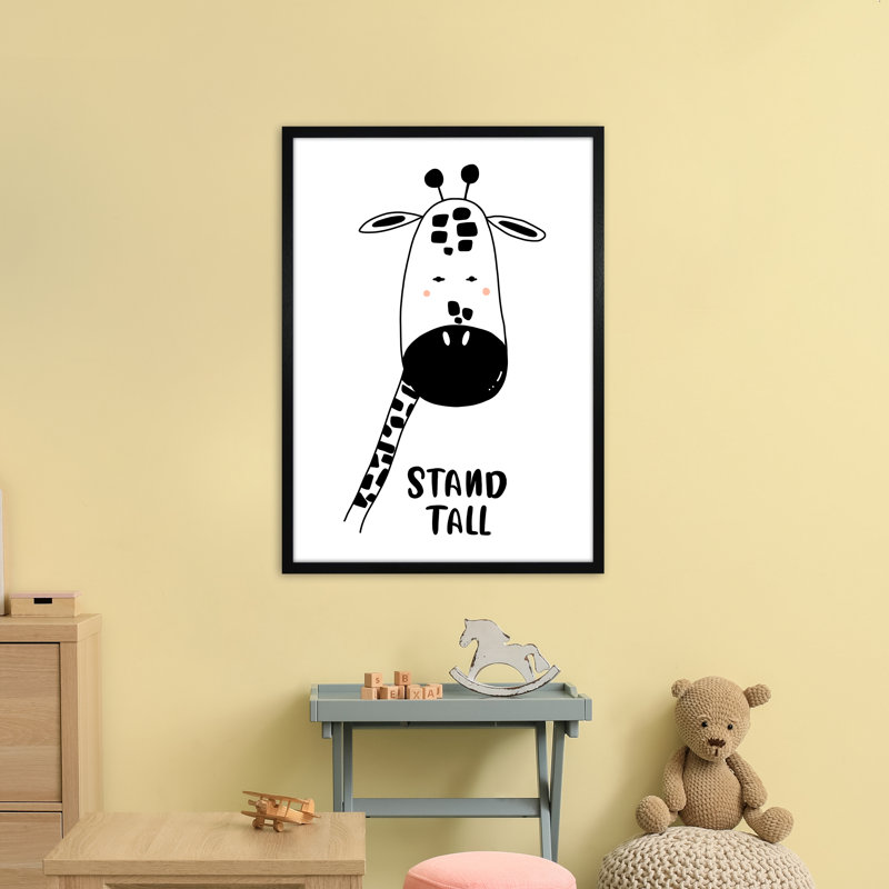 Giraffe by Miniofmine - Print, Brown Framed, 88cm H x 64cm W x 3cm D