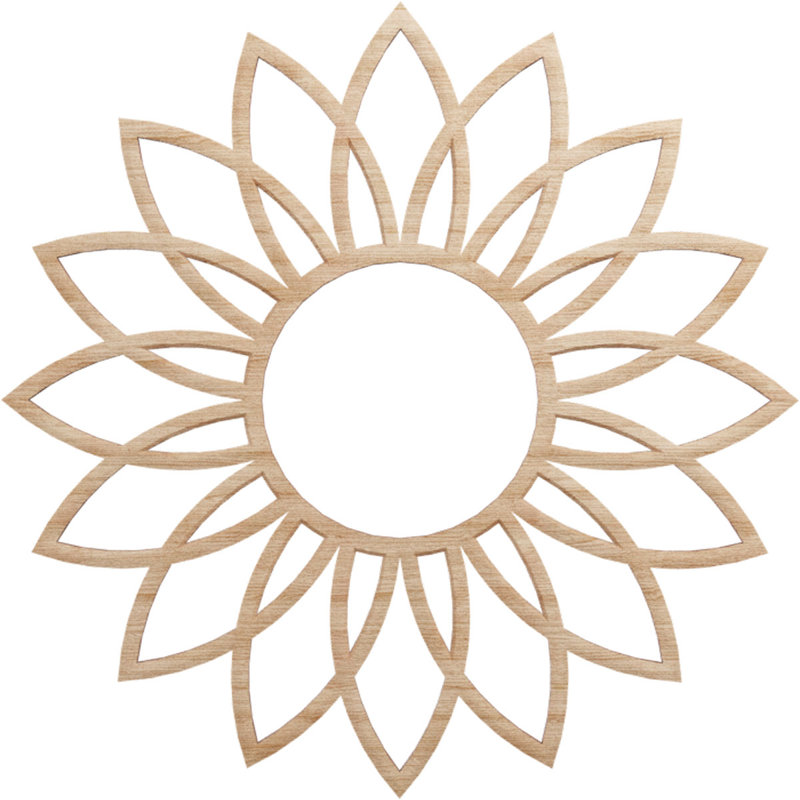 16"OD x 5 5/8"ID x 3/8"T Daisy Wood Fretwork Pierced Ceiling Medallion, Birch, 16" H x 16" W x 0.38" D, Beige Alder