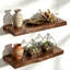 2 tablettes murales flottantes récupérées à rebord vivant, étagère de rangement murale en bois rustique-1904918923-1904918917