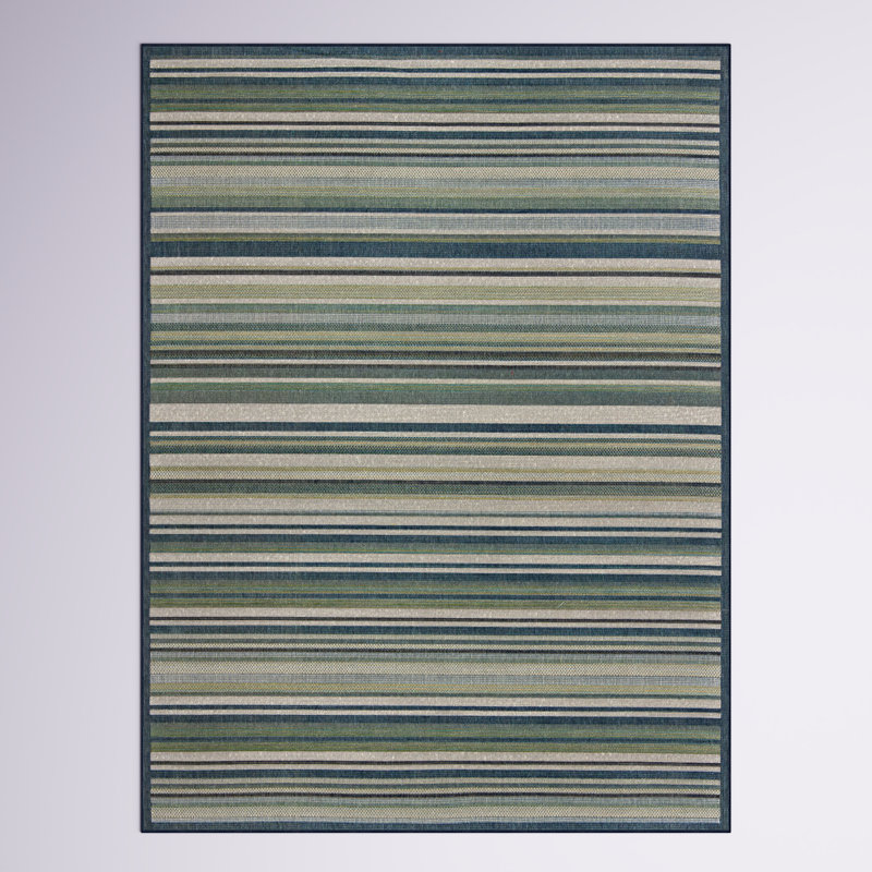 Tavon Striped Indoor / Outdoor Rug, Rectangle 9' x 12'