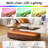 47.2" Modern Rectangular Coffee Table With 2 Drawers And Multi-Color LED Lights-1870207110