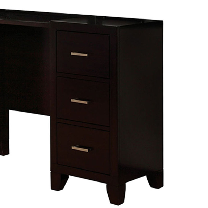 Ensemble coiffeuse en bois massif avec tabouret et miroir Tys