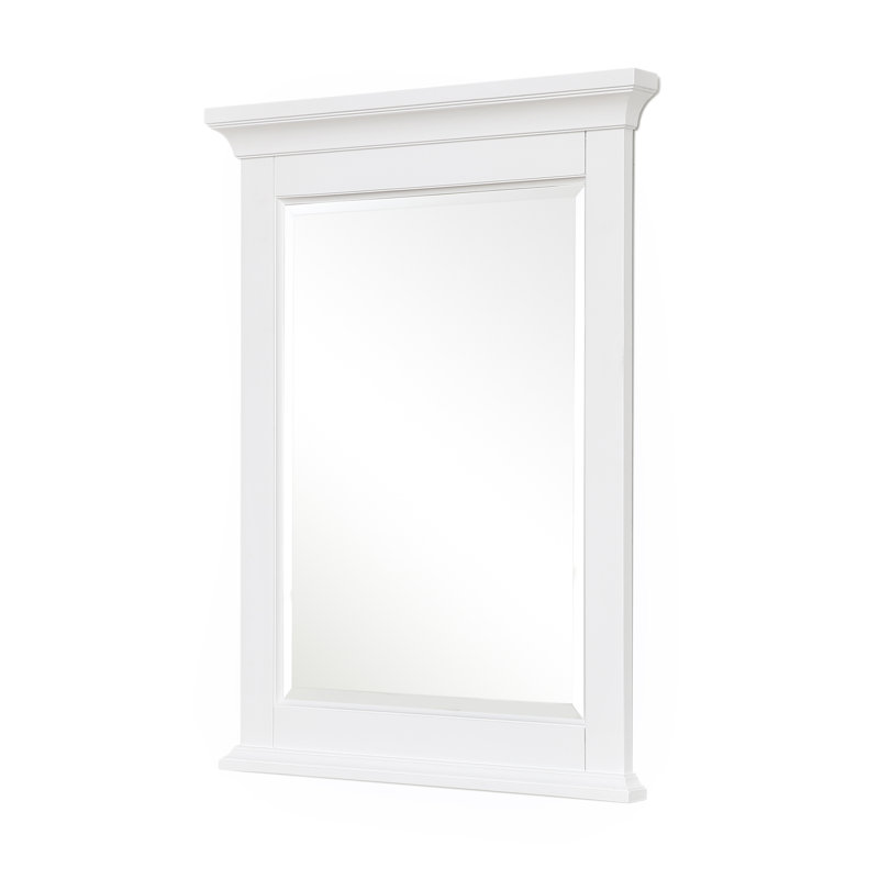 Bernardsville Wood Flat Wall Mirror, White