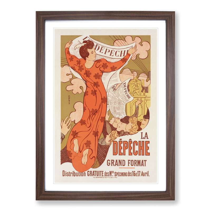La Depeche De Toulouse by Maurice Denis - Picture Frame Painting, 36cm H x 27cm W x 2cm D, Walnut Framed