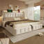 Bakki Linen Upholstered Hydraulic Bed With LED Lighting, USB Type-C Charging, Bed Box Storage -1618607263-1865369871