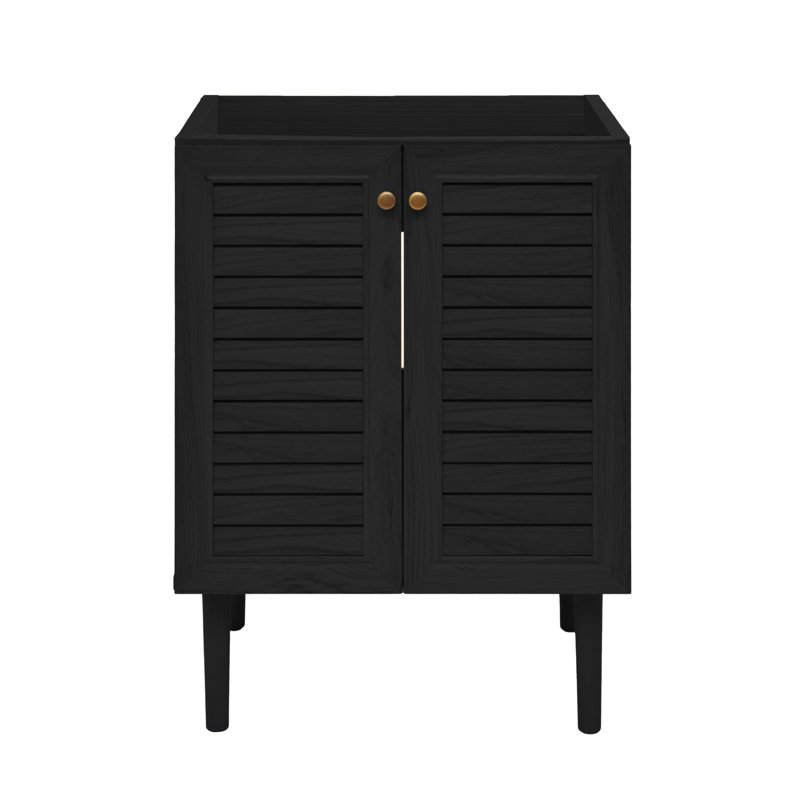 Armoire de salle de bain autoportante sans comptoir 24 po Bron, Noir, noir, noir, noir