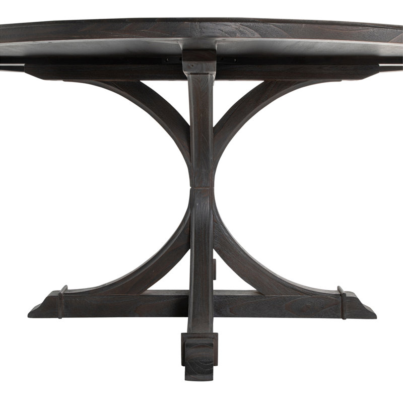 Adams 60" Pedestal Dining Table, Cerused Forest Black