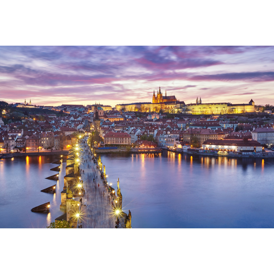 Sonnenuntergang an der Karlsbrücke - Kunstdrucke auf Leinwand