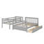 Lit superposé simple au dessus d'un lit double avec tiroirs Jhala Kids-1044908635